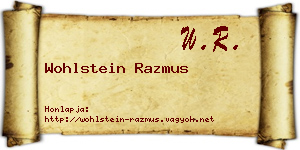 Wohlstein Razmus névjegykártya